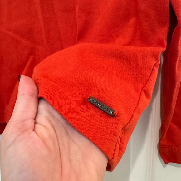 Saint James Red Long Sleeve Collared 100% Cotton Top - Picture 2 of 8